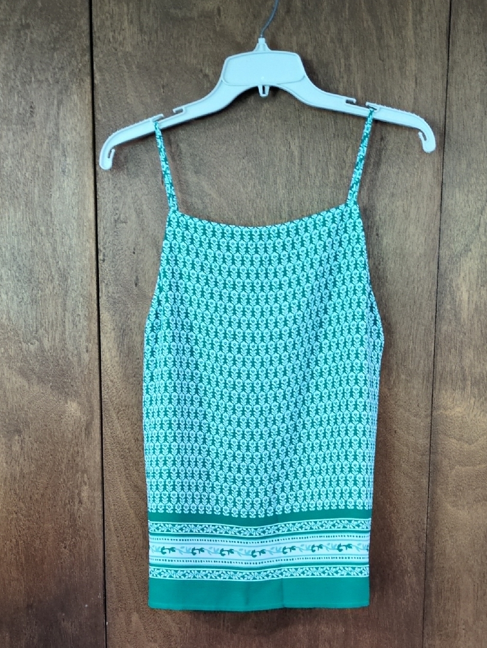 Loft Teal Patterned Spaghetti Strap Lined Camisole NWT Small
